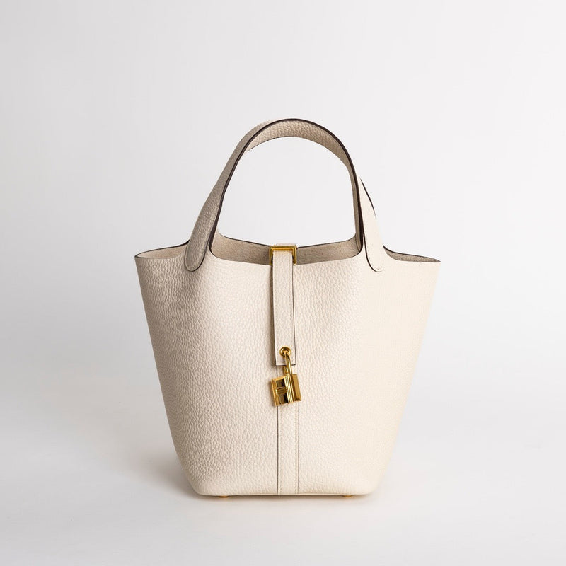 PICOTIN 18 LOCK CLEMENCE LEATHER NATA WITH GOLD HARDWARE (GHW)