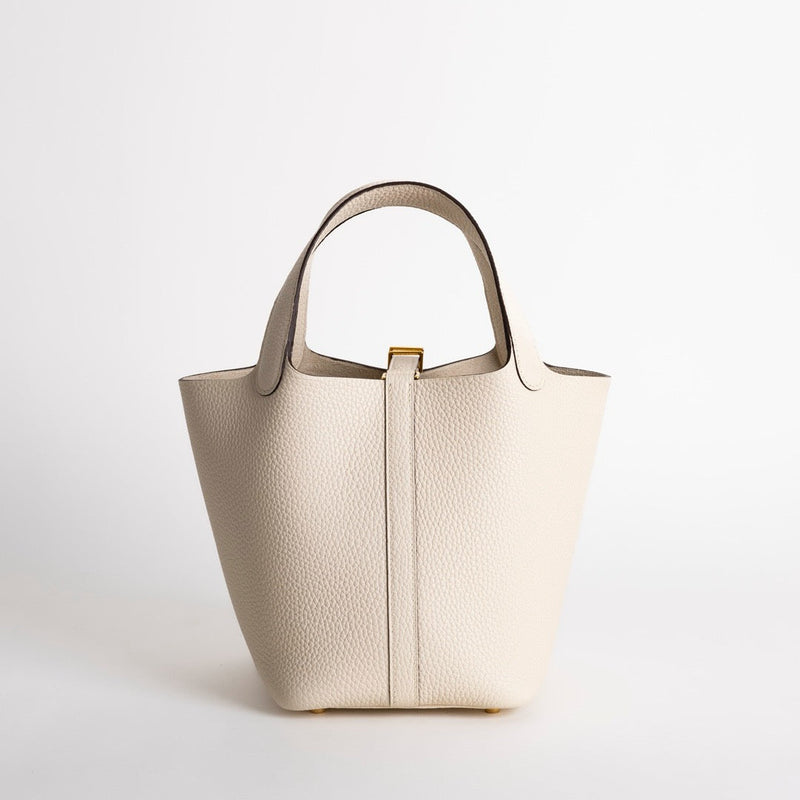 PICOTIN 18 LOCK CLEMENCE LEATHER NATA WITH GOLD HARDWARE (GHW)