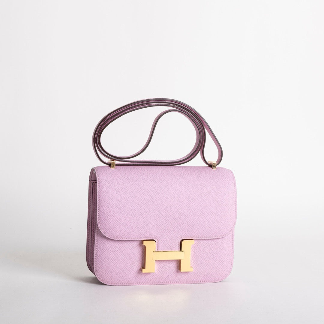 CONSTANCE 18 (MINI) EPSOM LEATHER MAUVE SYLVESTRE WITH GOLD HARDWARE (GHW)