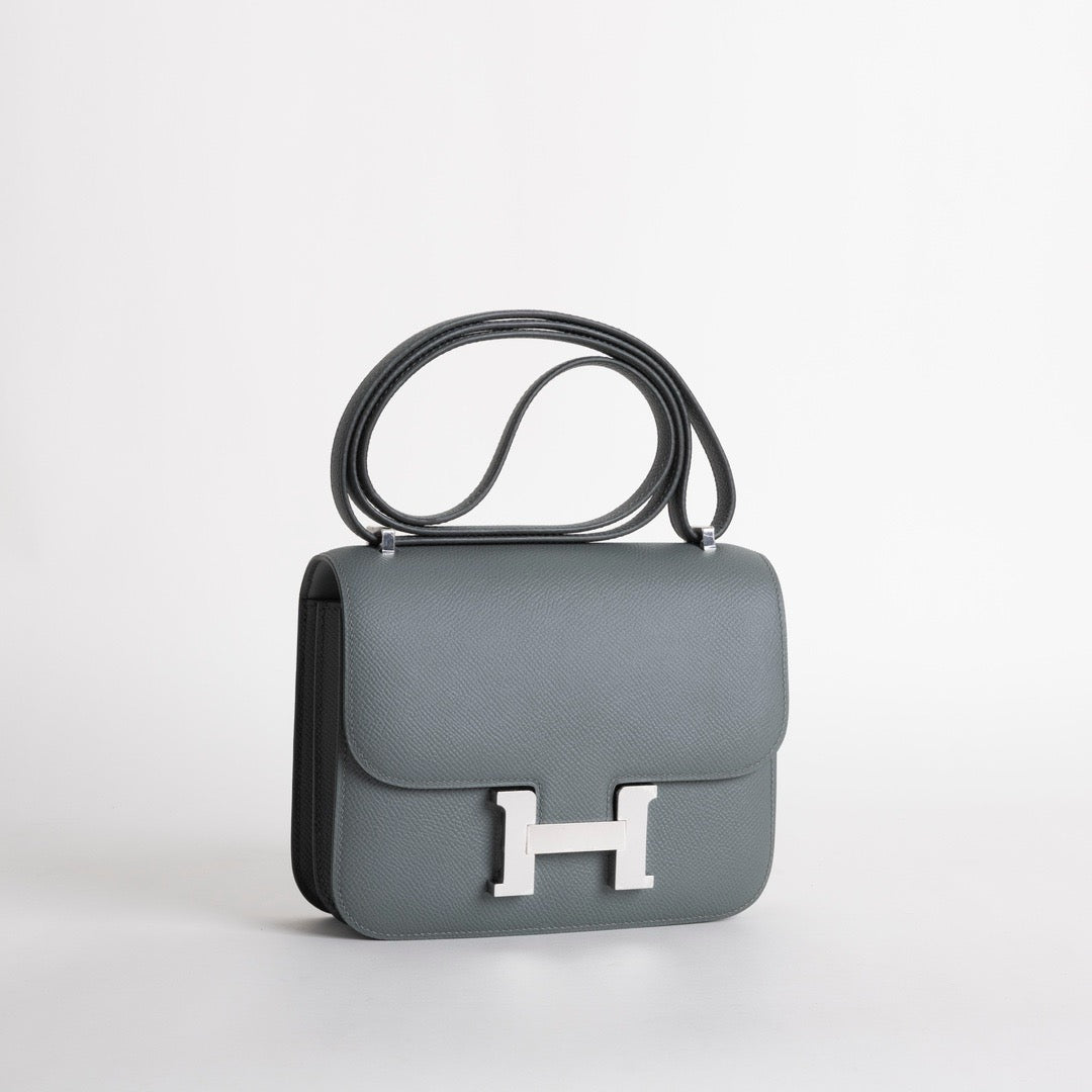 CONSTANCE 18 (MINI) EPSOM LEATHER VERT DE GRIS WITH PALLADIUM HARDWARE (PHW)