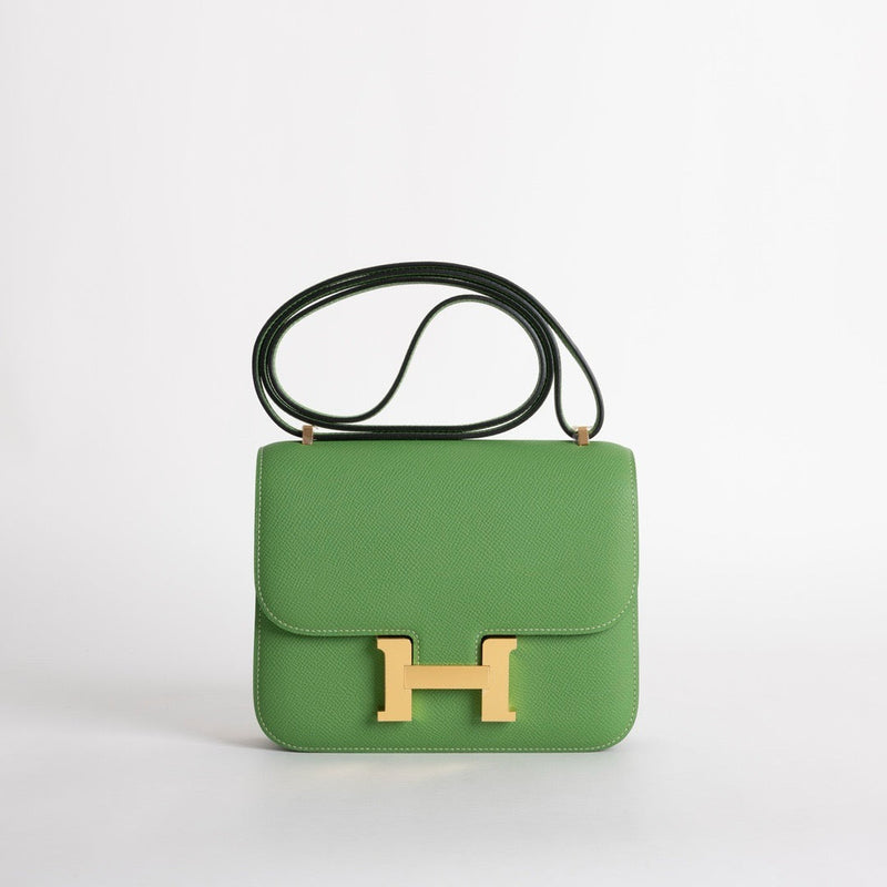 CONSTANCE 18 (MINI) EPSOM LEATHER VERT YUCCA WITH GOLD HARDWARE (GHW)