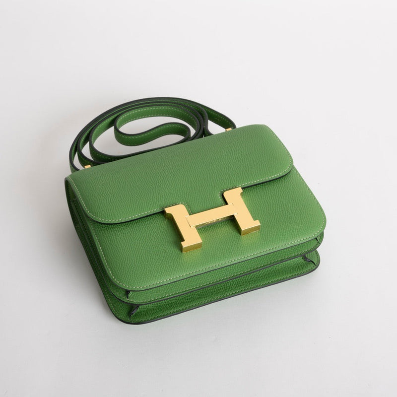 CONSTANCE 18 (MINI) EPSOM LEATHER VERT YUCCA WITH GOLD HARDWARE (GHW)
