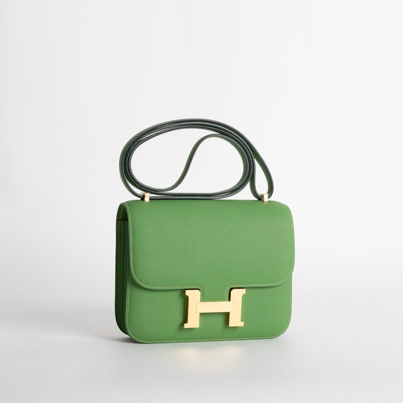 CONSTANCE 18 (MINI) EPSOM LEATHER VERT YUCCA WITH GOLD HARDWARE (GHW)