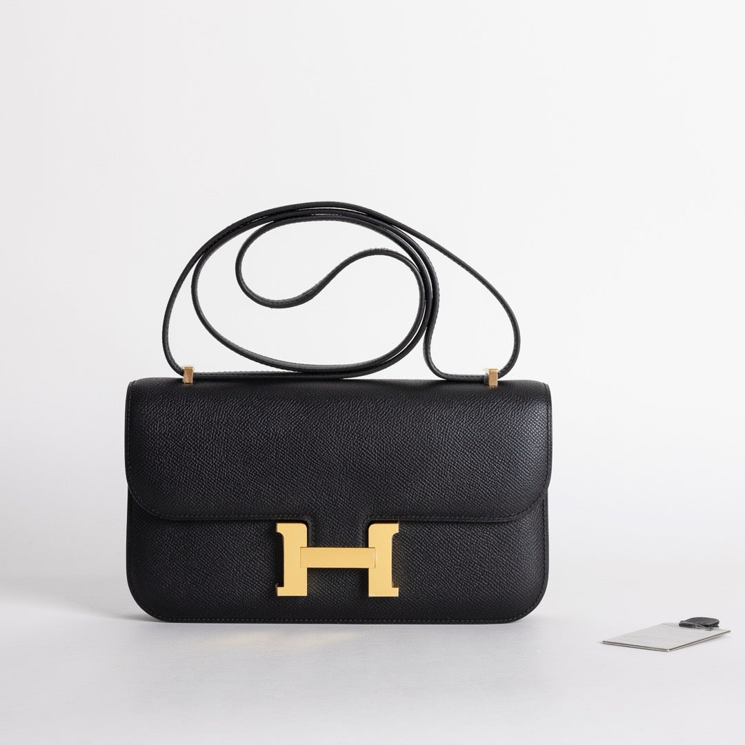 CONSTANCE 24 ELAN EPSOM LEATHER NOIR (BLACK) WITH GOLD HARDWARE (GHW)