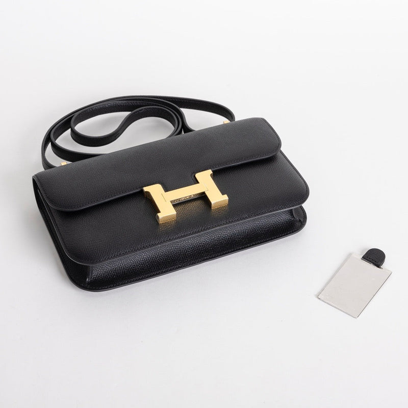 CONSTANCE 24 ELAN EPSOM LEATHER NOIR (BLACK) WITH GOLD HARDWARE (GHW)