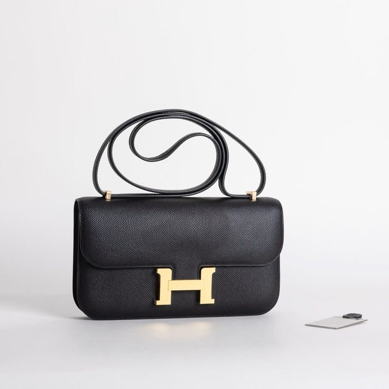 CONSTANCE 24 ELAN EPSOM LEATHER NOIR (BLACK) WITH GOLD HARDWARE (GHW)