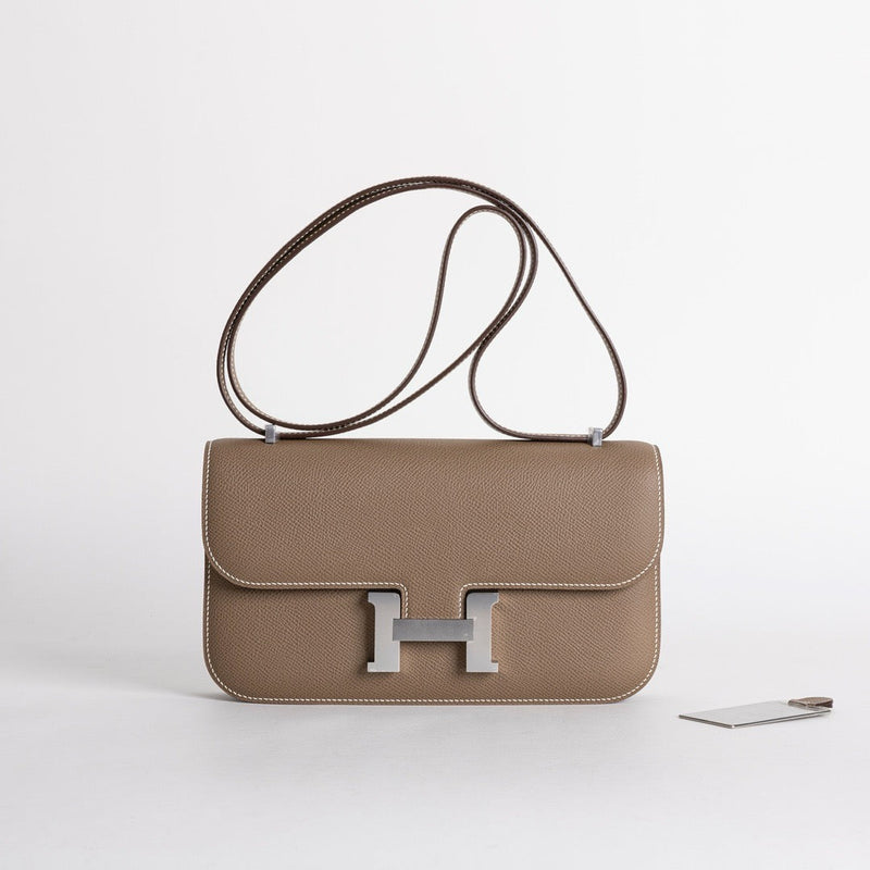 CONSTANCE 24 ELAN EPSOM LEATHER ETOUPE WITH PALLADIUM HARDWARE (PHW)