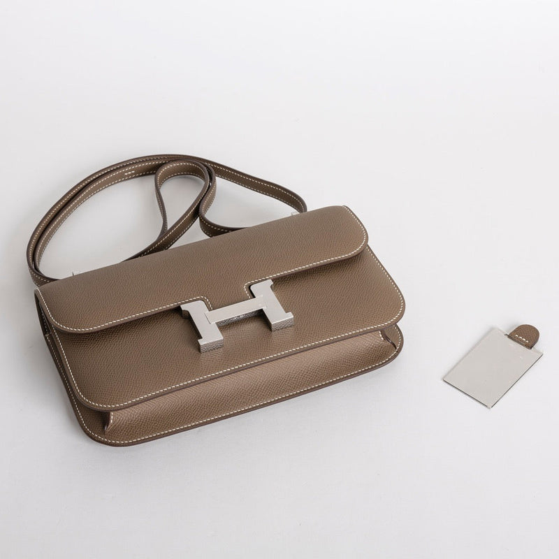 CONSTANCE 24 ELAN EPSOM LEATHER ETOUPE WITH PALLADIUM HARDWARE (PHW)