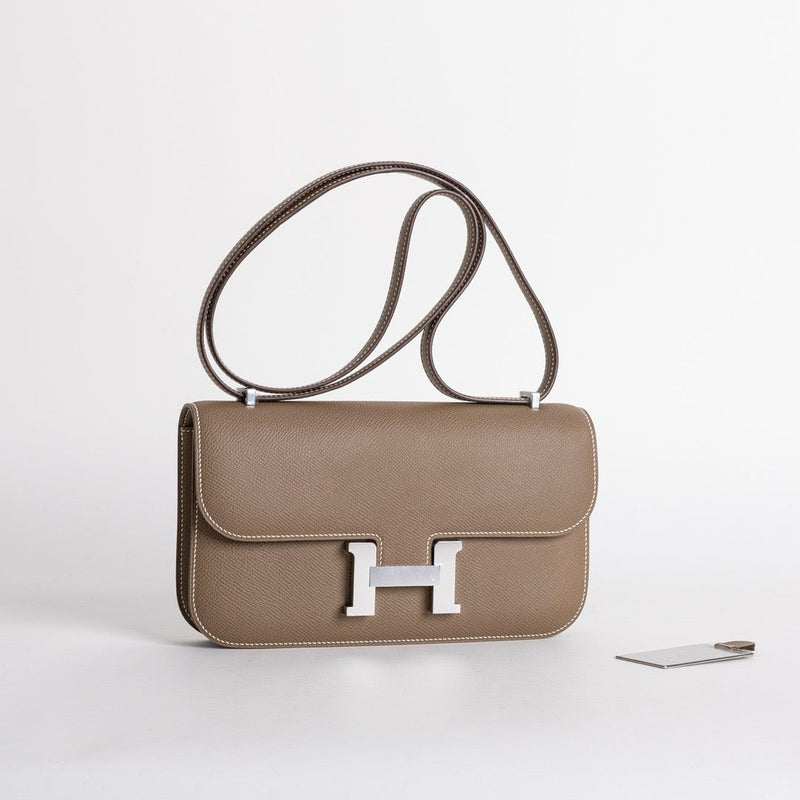 CONSTANCE 24 ELAN EPSOM LEATHER ETOUPE WITH PALLADIUM HARDWARE (PHW)