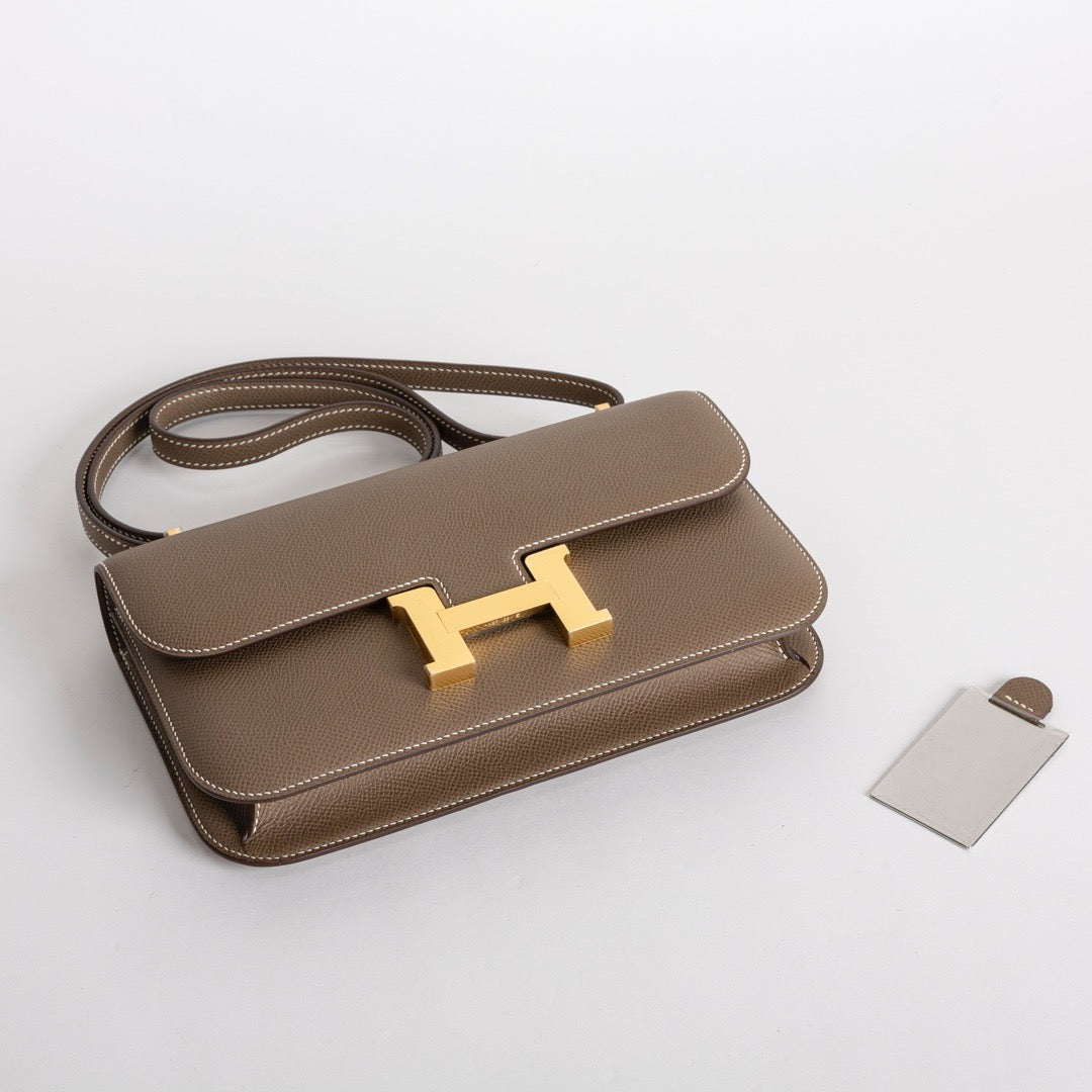 CONSTANCE 24 ELAN EPSOM LEATHER ETOUPE WITH GOLD HARDWARE (GHW)