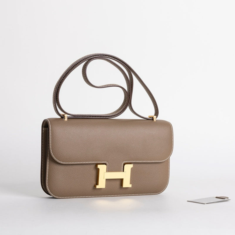CONSTANCE 24 ELAN EPSOM LEATHER ETOUPE WITH GOLD HARDWARE (GHW)