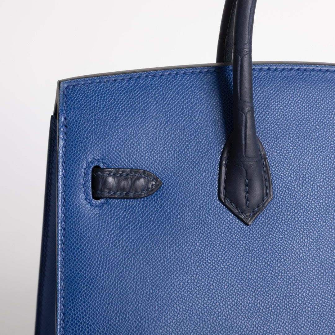 BIRKIN 20 FAUBOURG "NIGHT" BLUE MARINE WITH PALLADIUM HARDWARE (PHW)