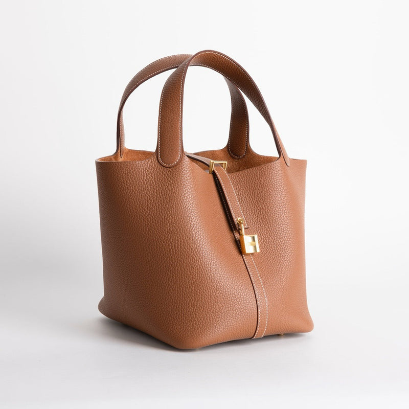 PICOTIN 22 LOCK CLEMENCE LEATHER GOLD WITH GOLD HARDWARE (GHW)