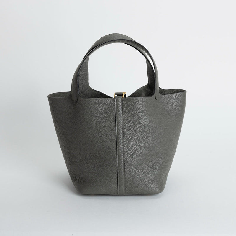 PICOTIN 22 LOCK CLEMENCE LEATHER GRIS MEYER WITH GOLD HARDWARE (GHW)