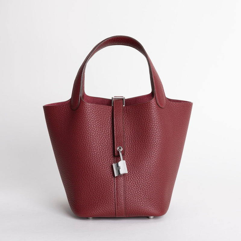 PICOTIN 18 LOCK CLEMENCE LEATHER ROUGE H WITH PALLADIUM HARDWARE (PHW)