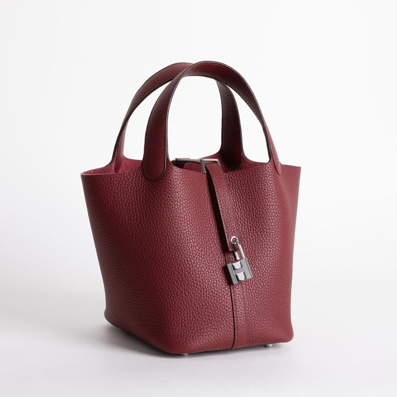 PICOTIN 18 LOCK CLEMENCE LEATHER ROUGE H WITH PALLADIUM HARDWARE (PHW)