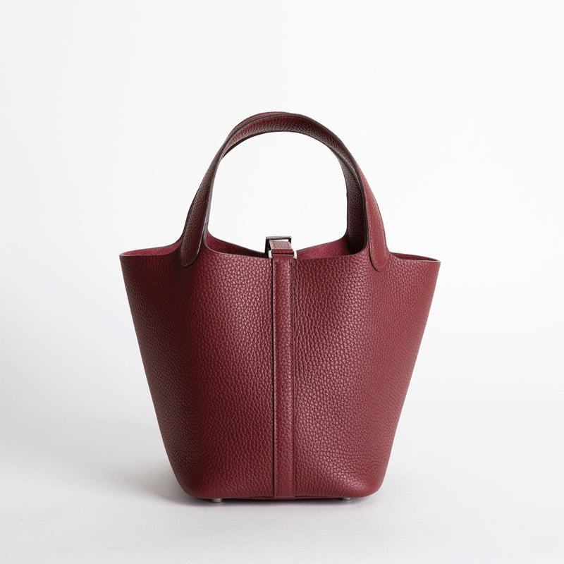 PICOTIN 18 LOCK CLEMENCE LEATHER ROUGE H WITH PALLADIUM HARDWARE (PHW)