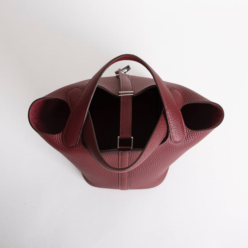 PICOTIN 18 LOCK CLEMENCE LEATHER ROUGE H WITH PALLADIUM HARDWARE (PHW)