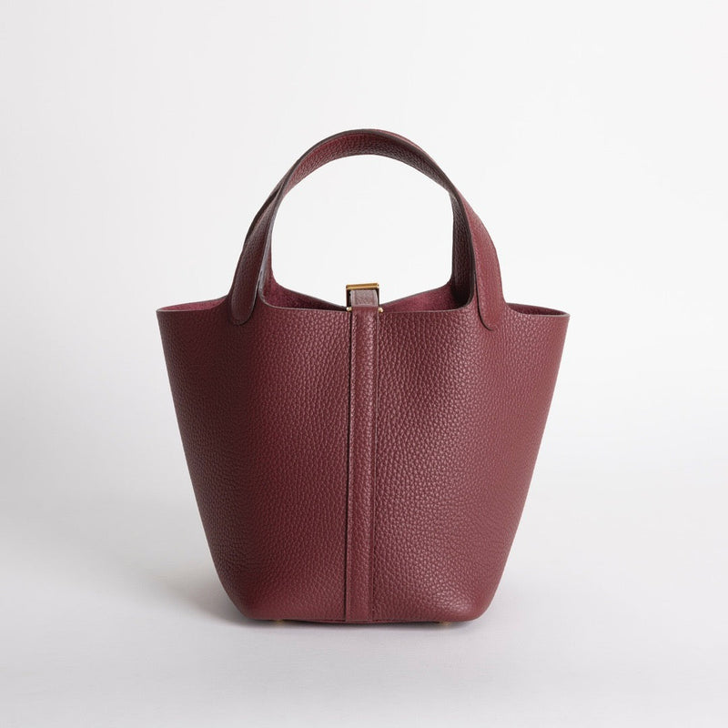 PICOTIN 18 LOCK CLEMENCE LEATHER ROUGE H WITH GOLD HARDWARE (GHW)