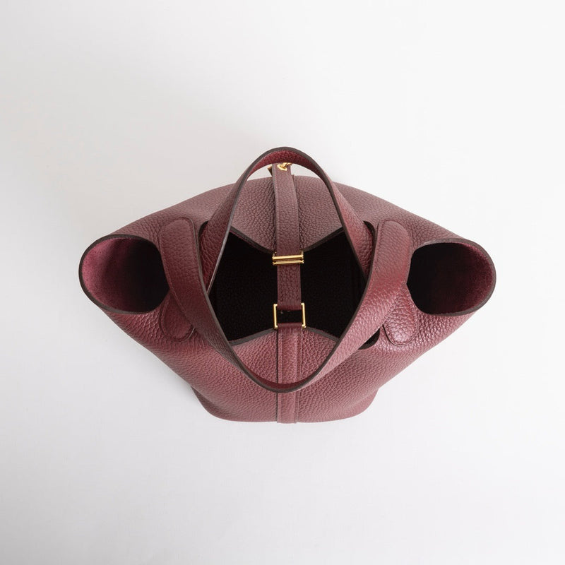 PICOTIN 18 LOCK CLEMENCE LEATHER ROUGE H WITH GOLD HARDWARE (GHW)