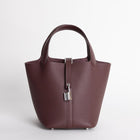 PICOTIN 18 LOCK CLEMENCE LEATHER ROUGE SELLIER WITH PALLADIUM HARDWARE (PHW)