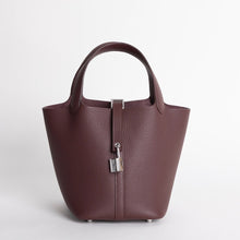 PICOTIN 18 LOCK CLEMENCE LEATHER ROUGE SELLIER WITH PALLADIUM HARDWARE (PHW)