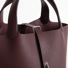PICOTIN 18 LOCK CLEMENCE LEATHER ROUGE SELLIER WITH PALLADIUM HARDWARE (PHW)