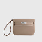 KELLY DEPECHES 25 TOGO LEATHER ETOUPE WITH PALLADIUM HARDWARE (PHW)