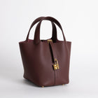 PICOTIN 18 LOCK CLEMENCE LEATHER ROUGE SELLIER WITH GOLD HARDWARE (GHW)