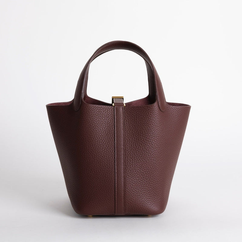 PICOTIN 18 LOCK CLEMENCE LEATHER ROUGE SELLIER WITH GOLD HARDWARE (GHW)