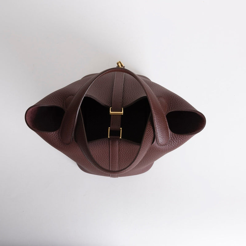 PICOTIN 18 LOCK CLEMENCE LEATHER ROUGE SELLIER WITH GOLD HARDWARE (GHW)