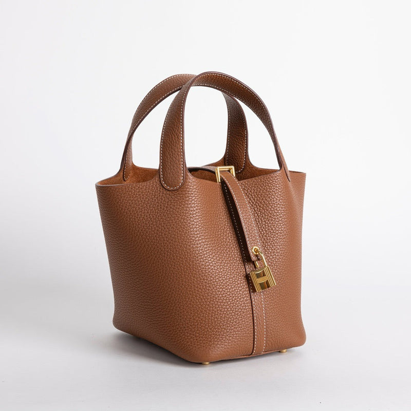 PICOTIN 18 LOCK CLEMENCE LEATHER GOLD WITH GOLD HARDWARE (GHW)