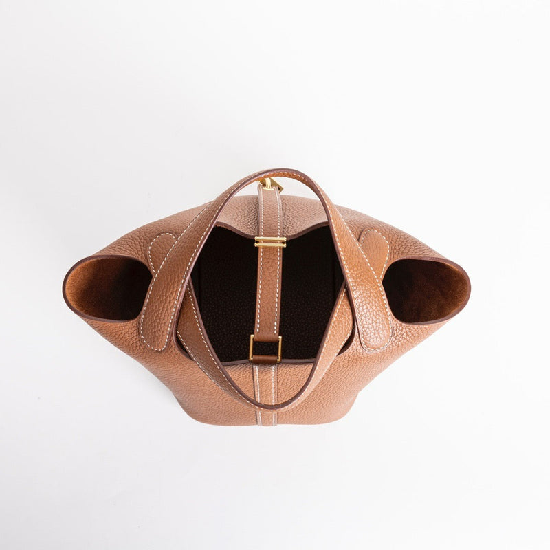 PICOTIN 18 LOCK CLEMENCE LEATHER GOLD WITH GOLD HARDWARE (GHW)