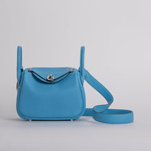 MINI LINDY 20 CLEMENCE LEATHER BLEU DU NORD WITH PALLADIUM HARDWARE (PHW)