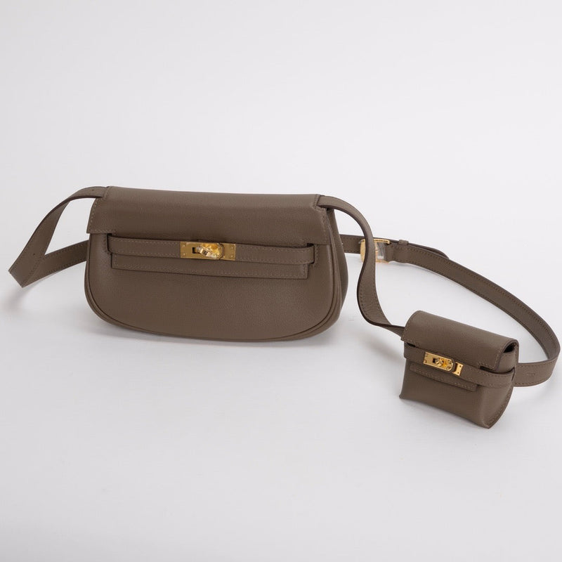 KELLY MOOVE SWIFT LEATHER ETOUPE WITH GOLD HARDWARE (GHW)