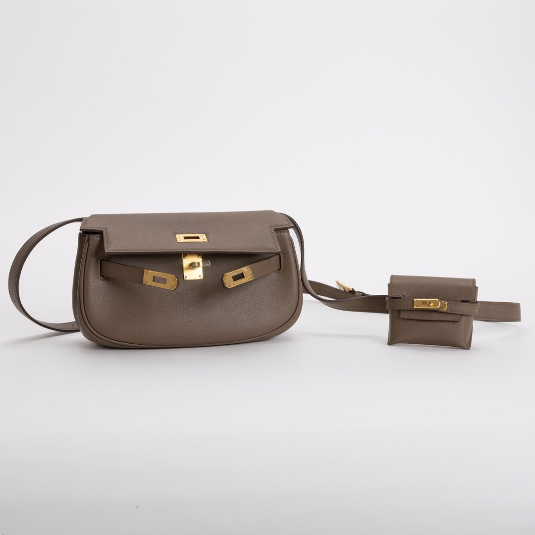 KELLY MOOVE SWIFT LEATHER ETOUPE WITH GOLD HARDWARE (GHW)