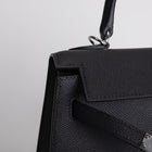 KELLY 25 EPSOM LEATHER NOIR (BLACK) WITH PALLADIUM HARDWARE (PHW)