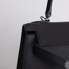 KELLY 25 EPSOM LEATHER NOIR (BLACK) WITH PALLADIUM HARDWARE (PHW)