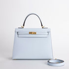 KELLY 25 EPSOM LEATHER BLEU BRUME WITH GOLD HARDWARE (GHW)