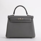 KELLY 25 TOGO LEATHER GRIS MEYER WITH PALLADIUM HARDWARE (PHW)