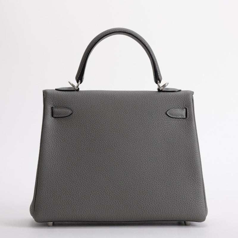 KELLY 25 TOGO LEATHER GRIS MEYER WITH PALLADIUM HARDWARE (PHW)