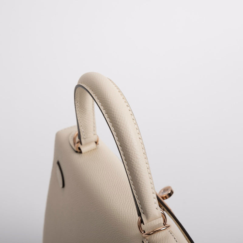 KELLY 25 EPSOM LEATHER NATA WITH ROSE GOLD HARDWARE (RGHW)