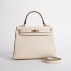 KELLY 25 EPSOM LEATHER NATA WITH ROSE GOLD HARDWARE (RGHW)