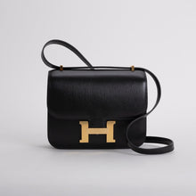 CONSTANCE 18 (MINI) CHEVRE LEATHER NOIR (BLACK) WITH GOLD HARDWARE (GHW)