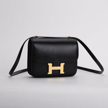 CONSTANCE 18 (MINI) CHEVRE LEATHER NOIR (BLACK) WITH GOLD HARDWARE (GHW)