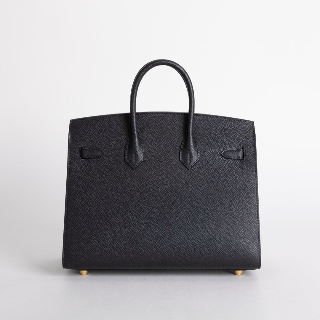 BIRKIN 25 EPSOM LEATHER (SELLIER SHAPE) NOIR (BLACK) WITH GOLD HARDWARE (GHW)