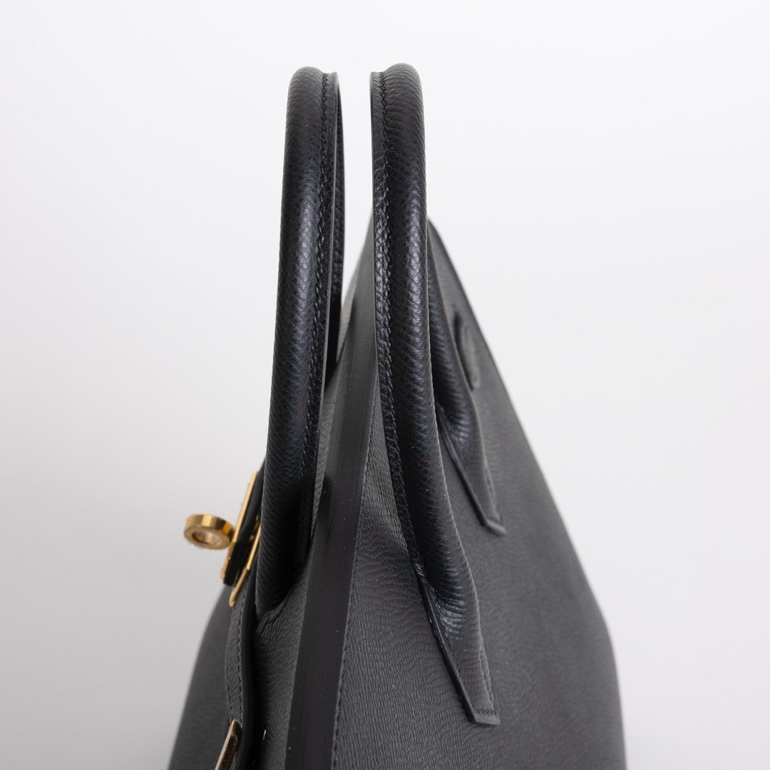 BIRKIN 25 EPSOM LEATHER (SELLIER SHAPE) NOIR (BLACK) WITH GOLD HARDWARE (GHW)