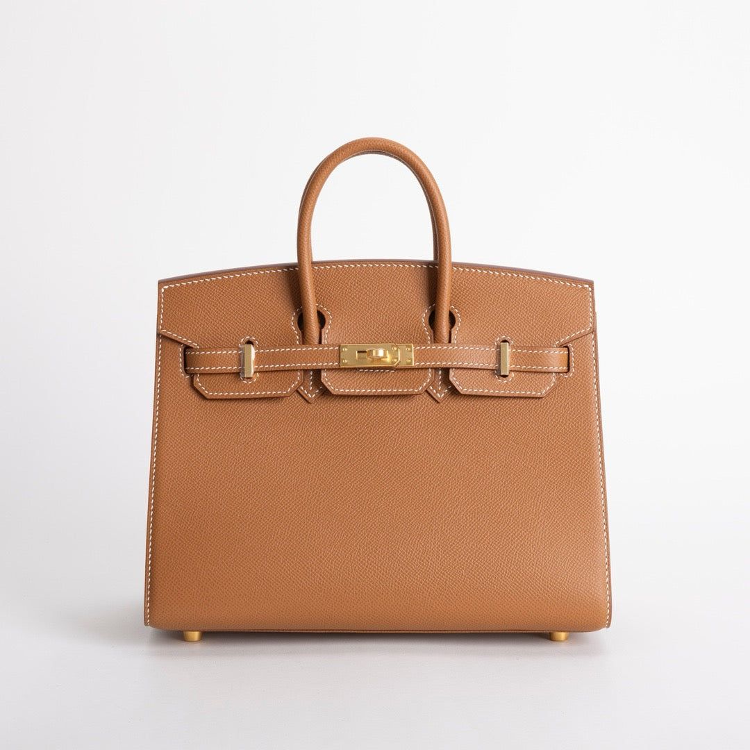 BIRKIN 25 EPSOM LEATHER (SELLIER SHAPE) GOLD WITH GOLD HARDWARE (GHW)