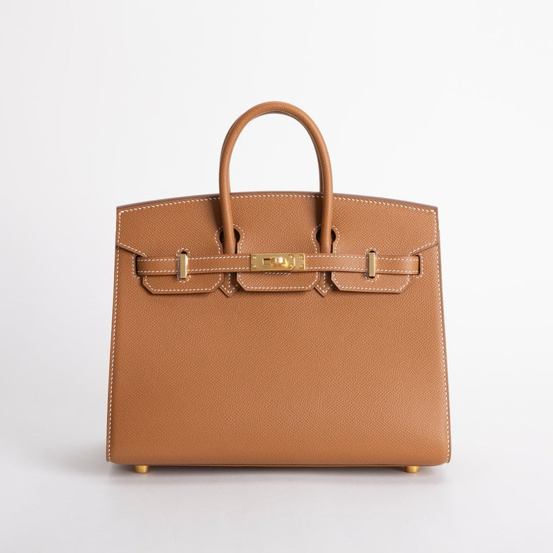 BIRKIN 25 EPSOM LEATHER (SELLIER SHAPE) GOLD WITH GOLD HARDWARE (GHW)