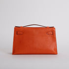 KELLY POCHETTE LIZARD LEATHER ORANGE WITH PALLADIUM HARDWARE (PHW)